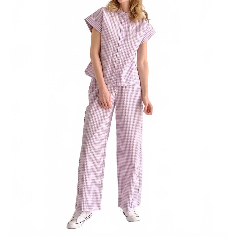 NEW CARTOLINA NANTUCKET margo short sleeve shirt in wisteria